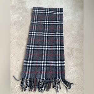 Gray,black,red, white, scarf